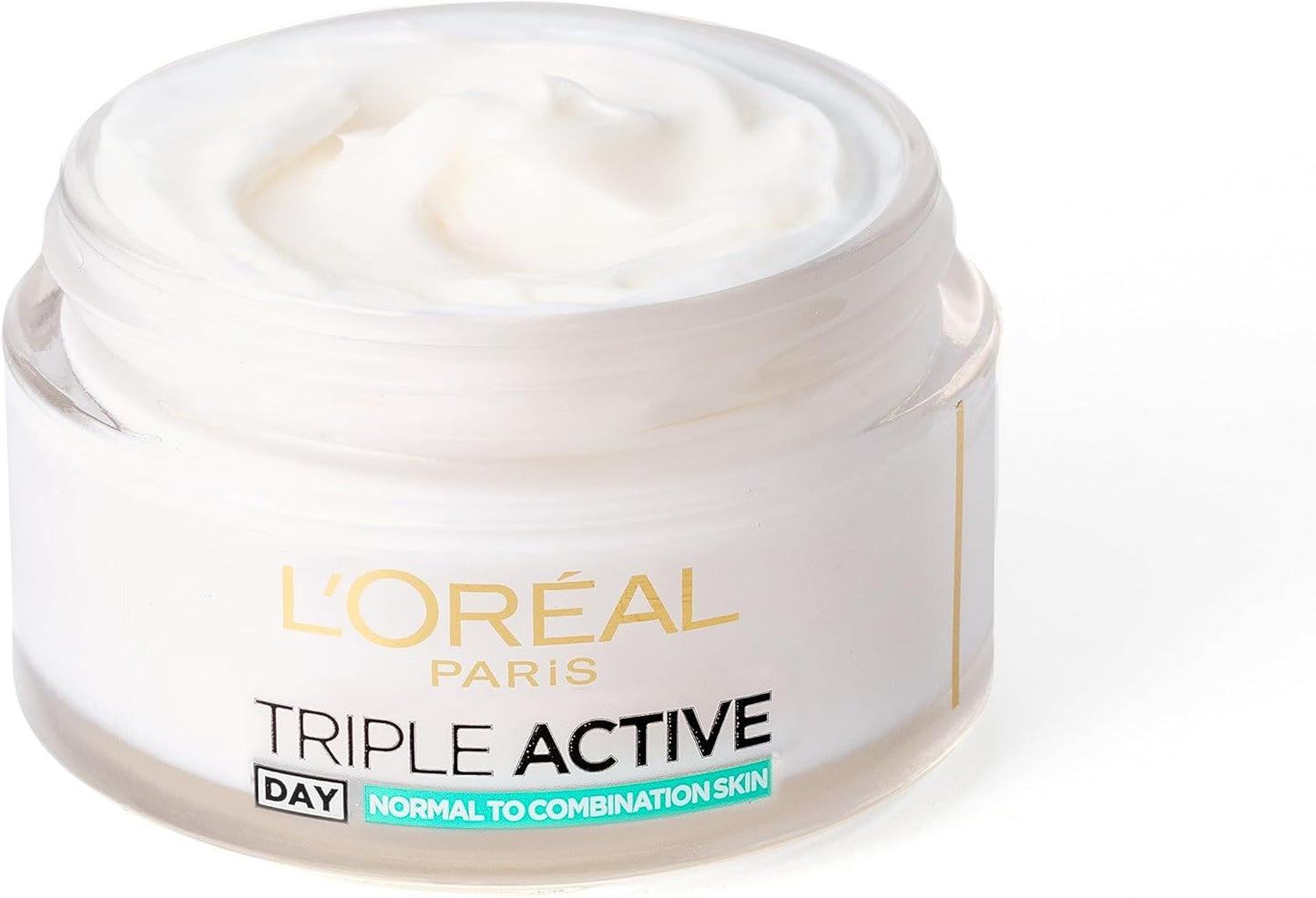 L'Oréal Paris Triple Active Day 24H Hydrating Moisturiser. Hydrate and Protect Normal & Combination Skin, Comforts skins, Formulated with Vitamin E & Ceramides 50ml